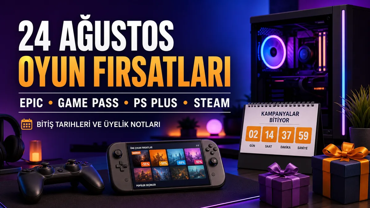 24 Ağustos 2026 Epic, Game Pass, PlayStation Plus ve Steam fırsatları